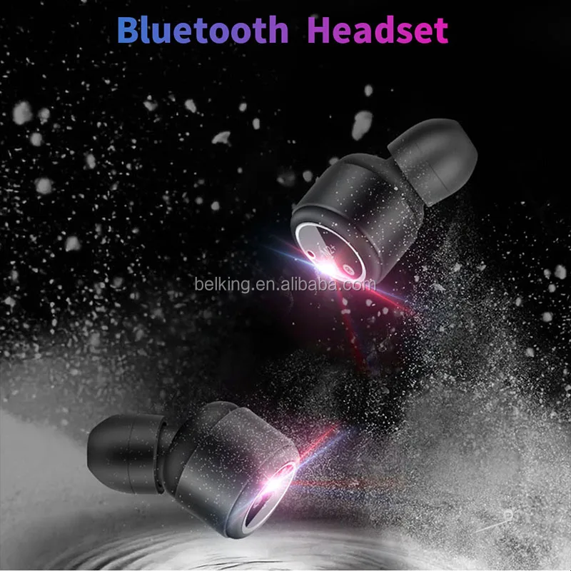 True Wireless 5.0 Bluetooth Headset IPX5 Waterproof TWS Stereo Sports Earphones Earbuds with Charging Case - ANKUX.COM