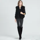 Custom Fashion Black Short Winter Vest Woman Mongolian Genuine Fur Vest