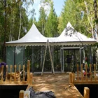 Big aluminum wedding party marquee hotel tent with clear glass wall