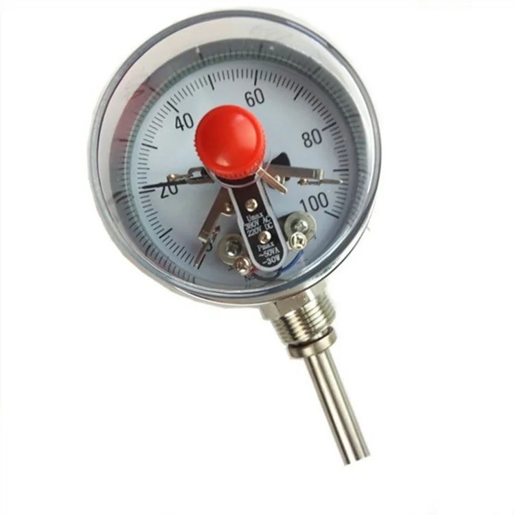 Industrial instant reading electric contact bimetal dial thermometer