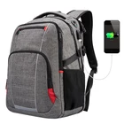 Grey Laptop Notebook TSA Friendly Bag Business Trip Casual Daypack 17.3 inch Travel Laptop Backpack with USB