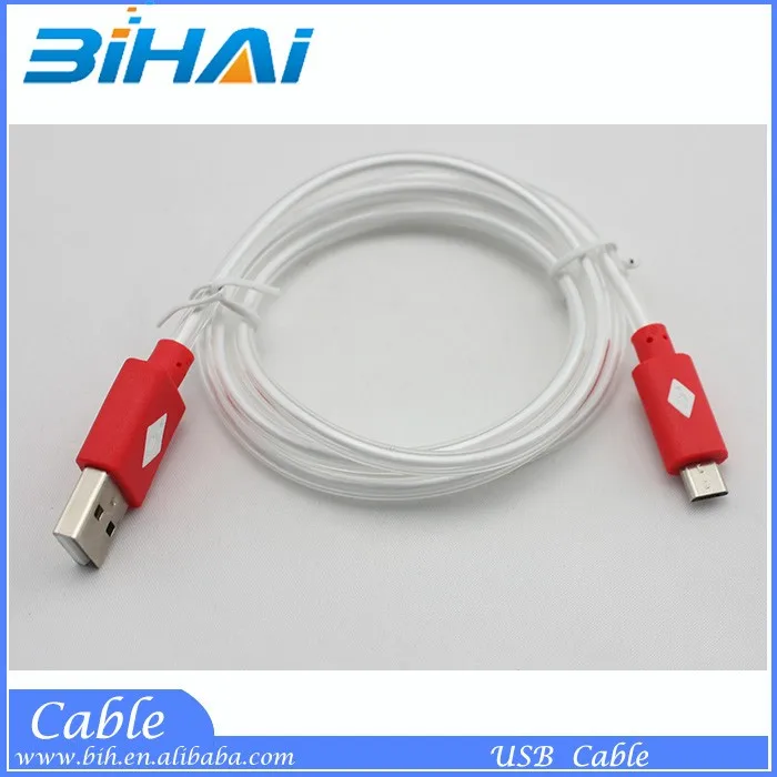 Luminous cable V8 round micro usb cable with led light for iphone 6 Samsung Android - ANKUX.COM