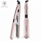 Professional Rose Gold Wide Floating plates LCD display Negative Ions Titanium Hair Straightener flat iron