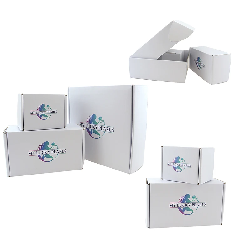 white corrugated paper box recycled custom packaging box for