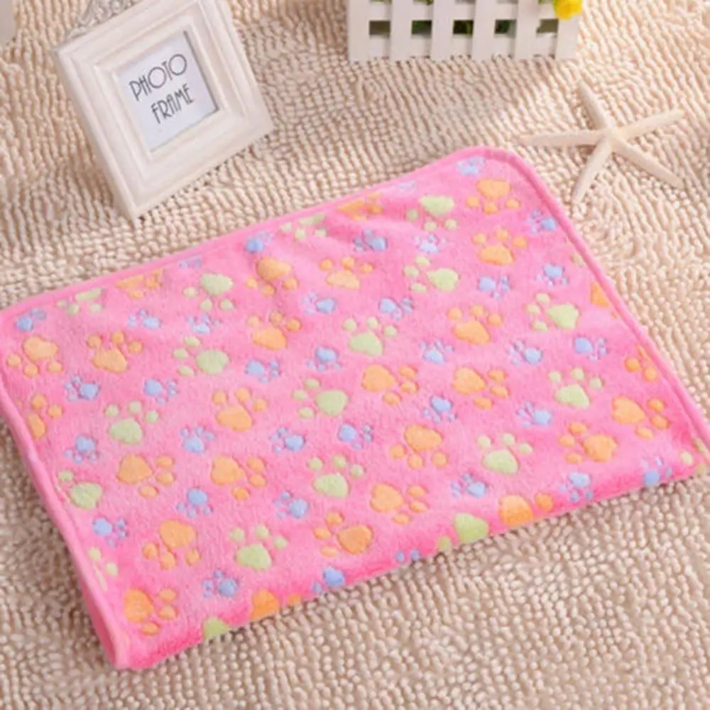 Pet mats thick blanket Cat Dog Puppy Kitten Warm Waterproof Fleece Soft Blanket Bed Mat Paw Print New