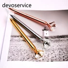 2018 Rose gold diamond top pen for ring Lady wedding office school roller ball pen