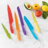 Non-stick color printed stainless steel blade and PP plastic handle with protective 6pcs color box Kitchen Knife set