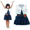 denims dress baby girls sleeveless cotton frock children frocks designs sets