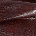 Wholesale finished genuine cowhide embossed crocodile print leather fabric for decoration chair upholstery