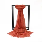 pakistani plain square natural bamboo fiber muslim lady scarf linen scarves