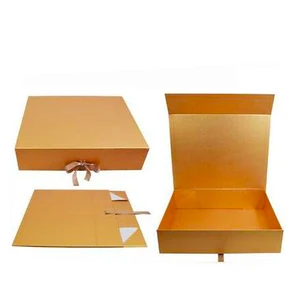 strong foldable luxury gift box, golden paper folding box gif