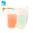 Transparent plastic laminated juice packaging drink ziplock bag