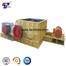 Double roller crusher machines with belt pulley driving