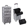 2in1 aluminum suitcase trolley carry-on luggage makeup nail trolley case