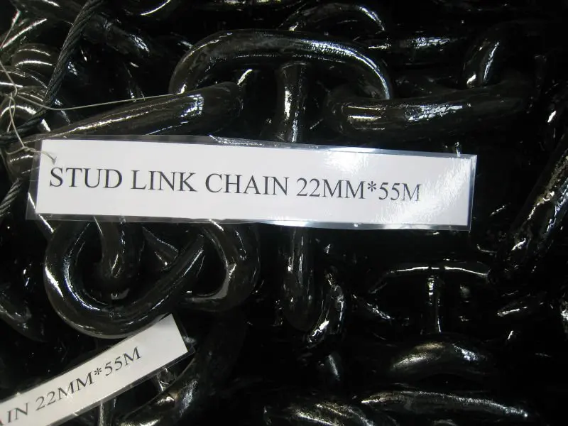 black oxide boat stud link chain