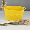 customized color handmade yellow cotton rope basket for home organization and decoration