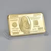 Wholesale custom $100 24K Gold Plated Bar Bullion