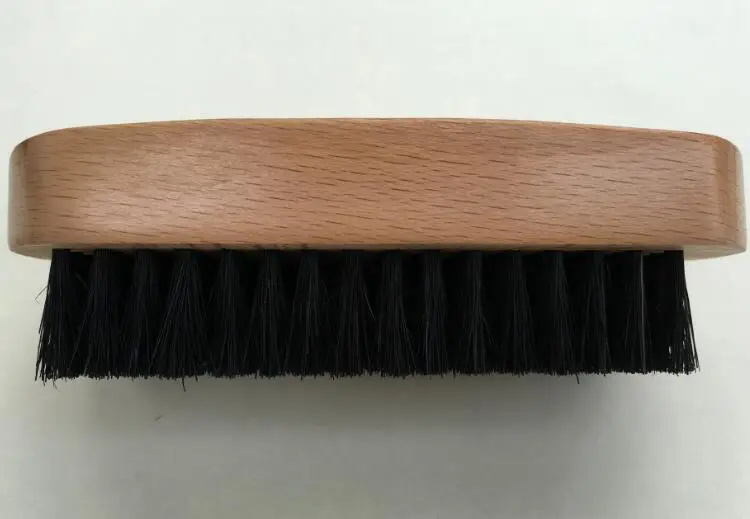 Black Boar Bristle brush, beech wood handle, male special beard brush, can engrave logo