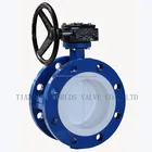 low price PFA/PTFE/FEP coated disc flange end butterfly valves