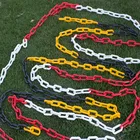 Good quality 8mm road safety yellow black coloured decorative plastic chain