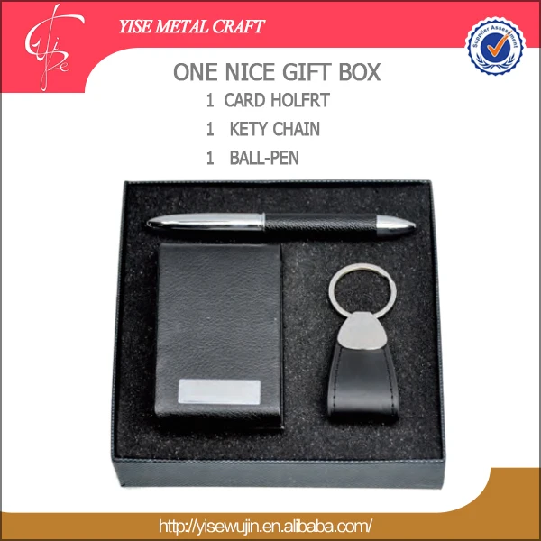 high quality business men favors keychain pen card holder gift