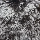 24x48 inches Decorative Frosted Tips Mongolian Lamb Fur Blanket Real Sheep Wool Rug for Living Room Bed