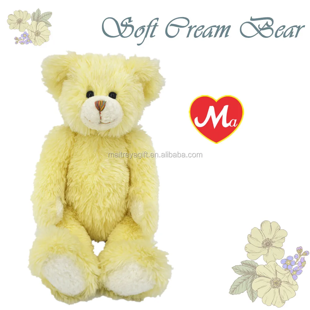 wholesale cuddly fluffy soft plush cream color teddy bear toy