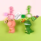 cheap pendant custom pvc doll toy story cute plastic key chain metal dinosaur keychain pig
