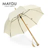 Shanghai MAYDU custom made logo 8k rainproof wooden handle straight umbrella