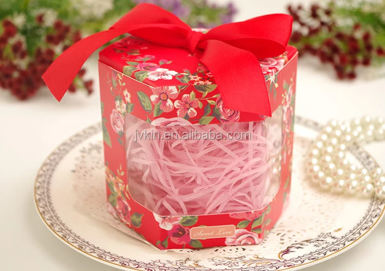 wholesale new european paper hexagonal candy box