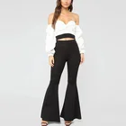Hot Sale Latest Design Sexy Off-Shoulder Snakeskin Long Sleeve Crop Tops Clothing Women