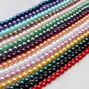 Various of 8MM Colors Glass Material Imitated Pearl Beads Metal Color Faux Pearl Crystal Bead Charm Jewelry Making Finding
