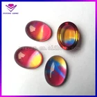 Wholesale oval cabochon flat back multicolor man made glass stone gemstone for sale