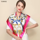crown design fashion printed women silk scarf summer shawl