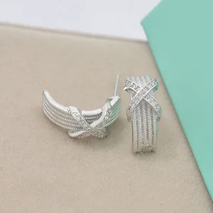 2014 sterling silver elegant wedding gift stud earring