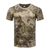 Men's Camo Combat Tactical Shirt Short Sleeve T-Shirt Camouflage Outdoor Hunting Shirts Military Army T Shirt