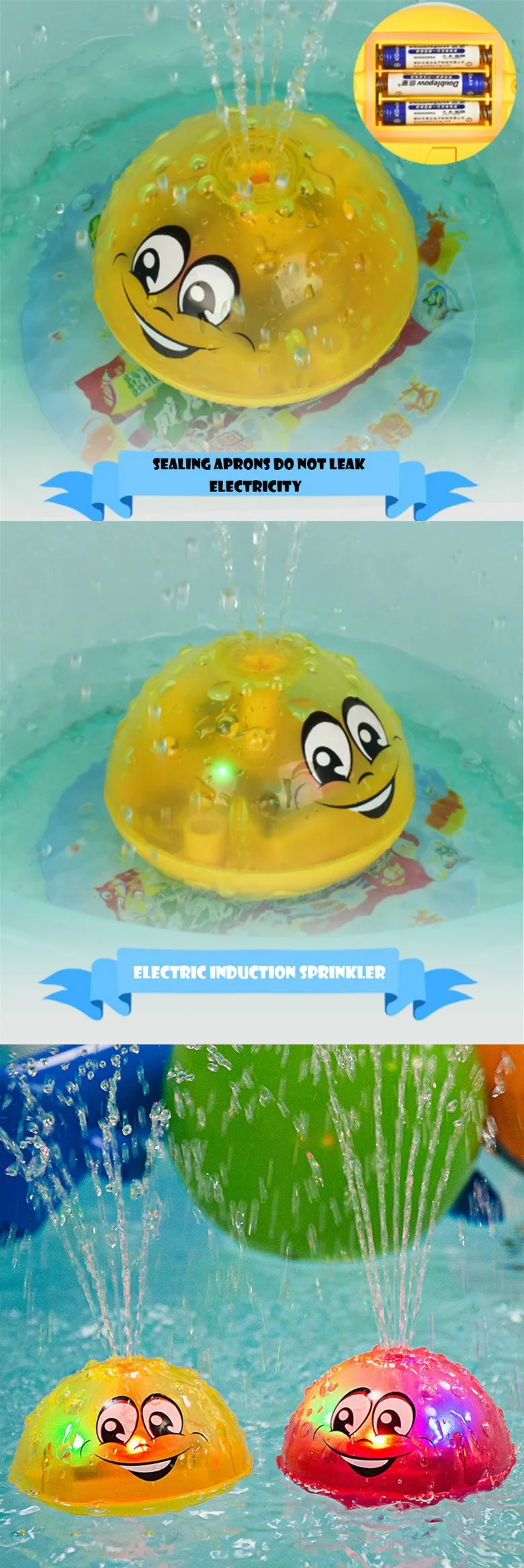 2019 Amazon Hot selling baby bath toys amphibious Induction sprinkler water Spray Ball bathtub infant bath toy for toddler.jpg