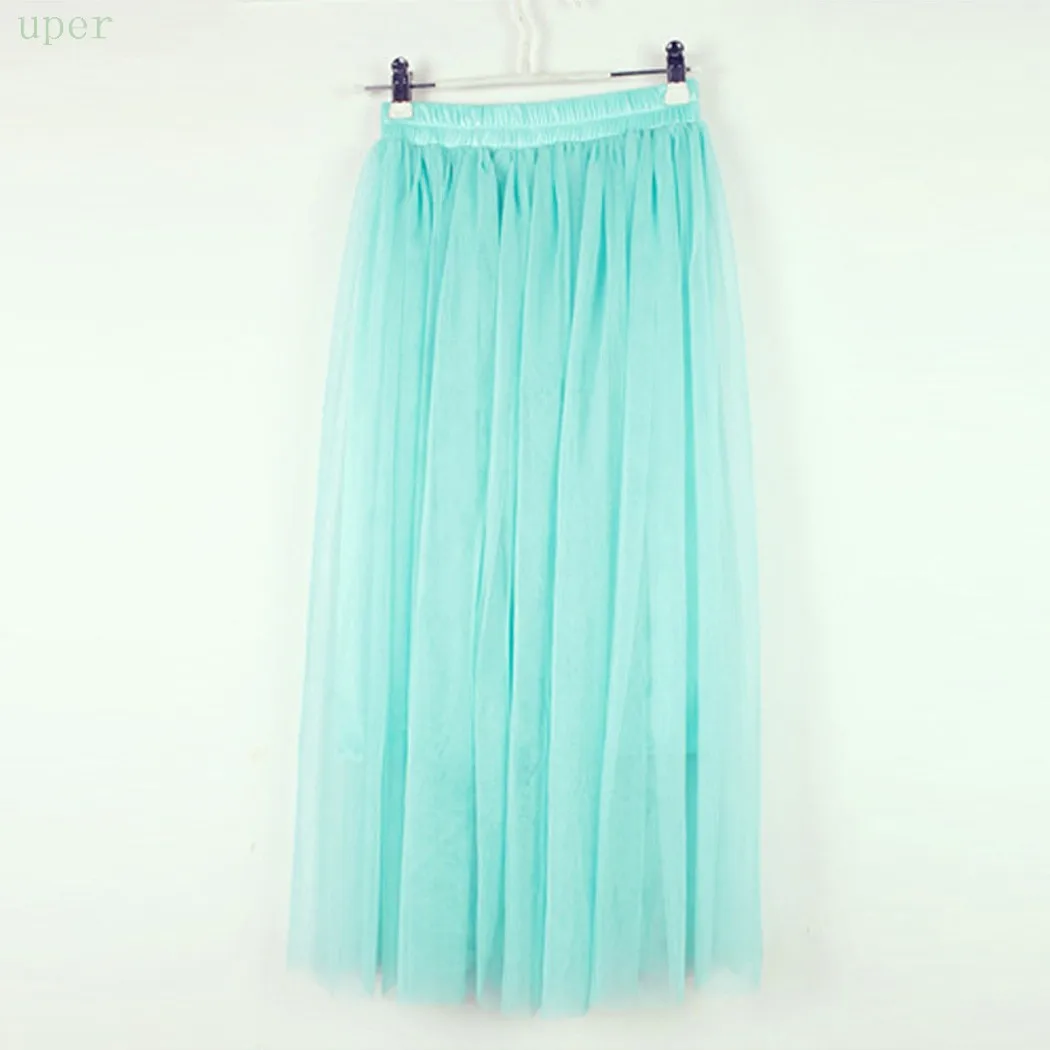 Women's Fashion Lace Princess Style Voile Tulle Skirt Bouffant Puffy Skirt Long Skirts 2015 Summer Hot