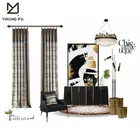 Good hand feel ready made window curtain blackout curtain fabric for living room