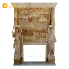 Natural stone marble luxury fireplaces mantel for sale