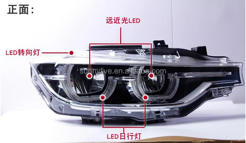 LED Angel Eyes Headlight For BMW F30 F35 318 320 325 328 330 335 2013-2015 Year CN