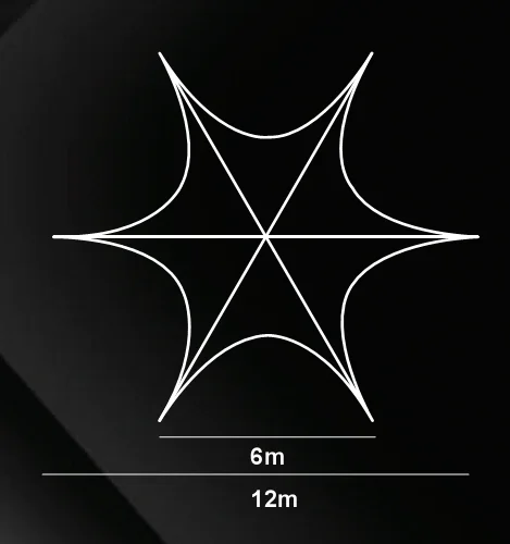 star tent measurement 12m b