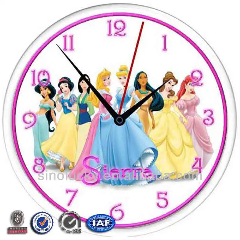 Prenses duvar saati- kişiselleştirilmiş