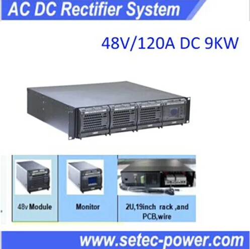 19 pulgadas montaje en rack telecomunicaciones AC DC rectificador 48 V 9kw