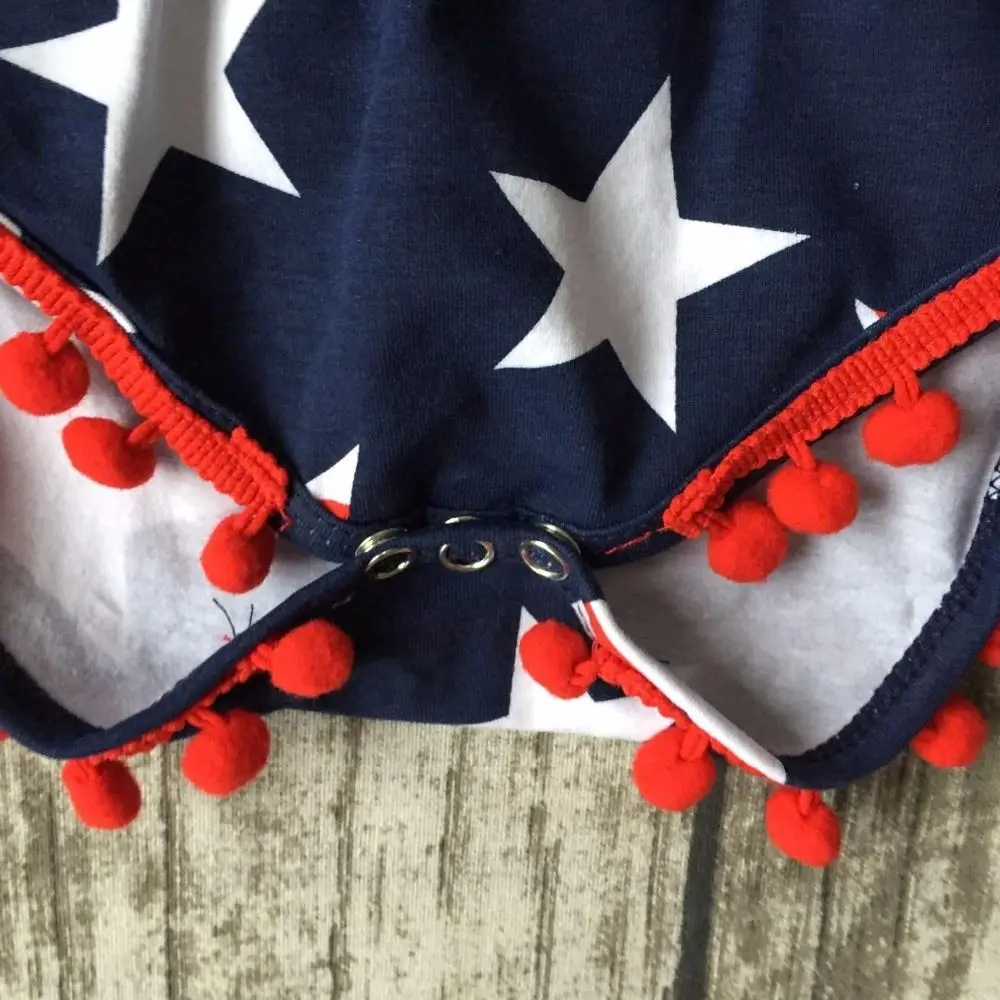baby girls Summer clothing infant baby girls romper navy tutu cotton baby all star romper girls July 4th romper match headband