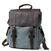 Waxed Canvas Leather School Backpack Canvas Rucksack Pack Back Bag for Men and Women