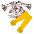 Hot sale baby clothes dresses boutique kids outfits floral children clothing for girls