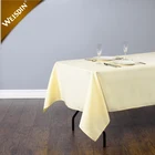 Custom plain rectangle restaurant linen wedding table cloth polyester