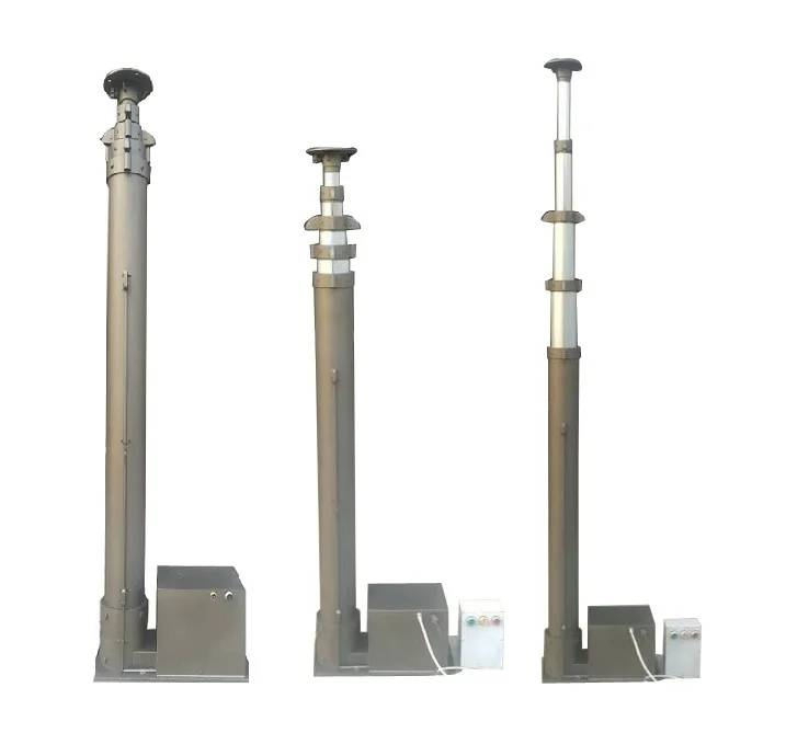 steel mobile cctv security locking motorized mast
