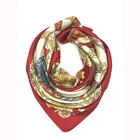 Wholesale Fashion Custom Logo Print Polyester Silk Scarf